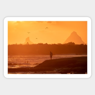 Sunset, Kings Beach, Caloundra. Sunshine Coast Queensland Sticker